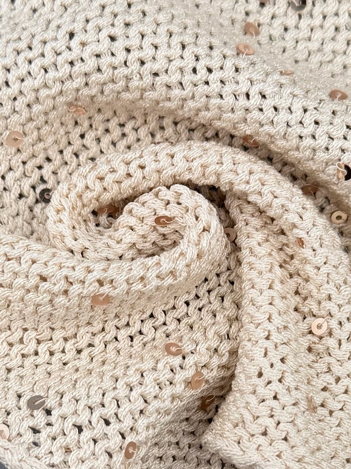 G&G Filati Nuvola – Fil en soie avec paillettes 310m/100g Crème photo 3